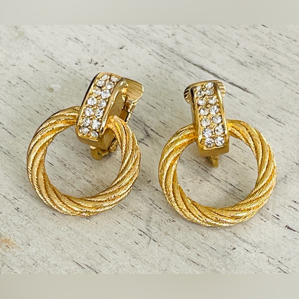 Christian Dior Vintage Door knocker Clip Earrings